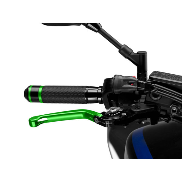 Puig Folding V3 Brake (Green Lever With Blue Selector) Silver